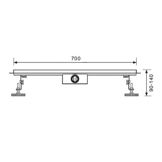 Душевой лоток Raglo R653.70.05 70 см сатин
