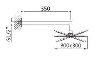 Верхний душ CEZARES CZR-B-TDD-30-SS бронза