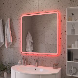 Зеркало Cezares 800x800x30мм со встроенной разноцветной подсветкой RGB и сенсорным выключателем CEZARES CZR-SPC-MC-800-800-RGB-TCH