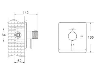 Гигиенический душ с термостатом Rose R105H чёрный матовый