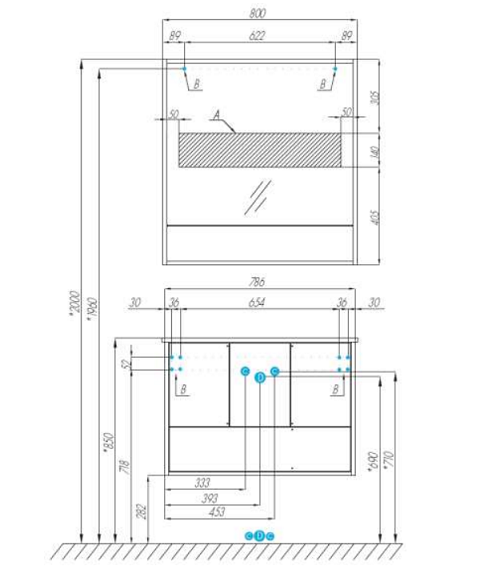 Тумба под раковину Акватон Ривьера 80см белый матовый 1A239001RVX20