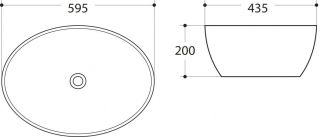 Раковина Art&Max 59см белый AM-78394