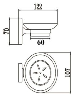 Мыльница РМС A2020 хром/стекло матовое