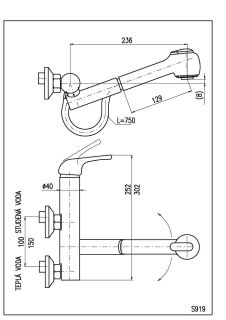 Смеситель для кухни Rav Slezak Svitava S303.5 хром