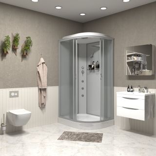 Душевая кабина Niagara NG-3312-14LG с гидромассажем 120x80см серебро/матовое