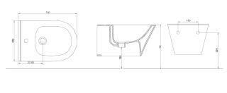 Биде подвесной Boheme Avva 974-B чёрный матовый