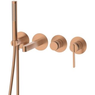 Смеситель для ванны настенный 4 отверстия DQ Bonn браш.роз.золото (DA1704833)