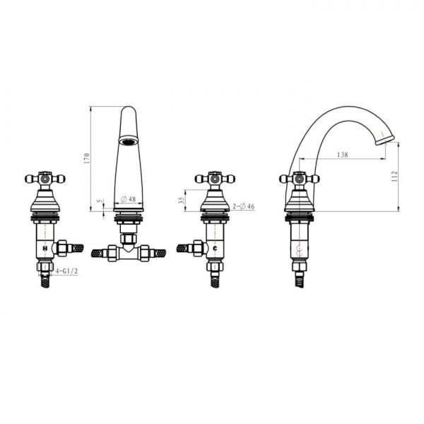 Смеситель для раковины Boheme Satine хром 277-ST