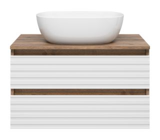 Подвесная тумба под раковину Brevita Dakota DAK-09070-19/01-2Я 70см дуб Галифакс олово/белый