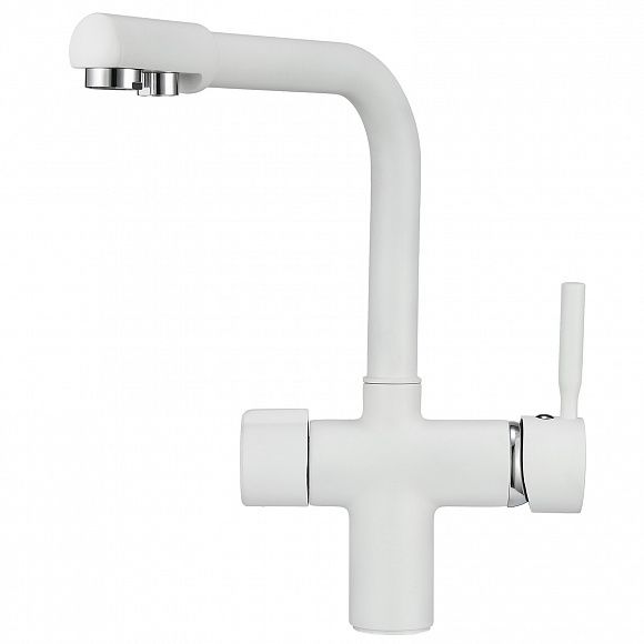 Смеситель для кухни Granula 2088 Арктик+АКС-002 белый