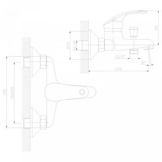 Смеситель для ванны Decoroom с ручным душем хром DR68035