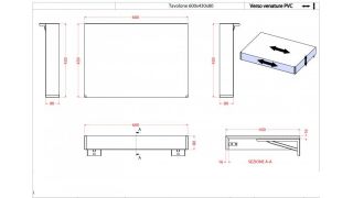 Консоль подвесная Cezares 60x8 Rovere tabacco Tavolone 41579
