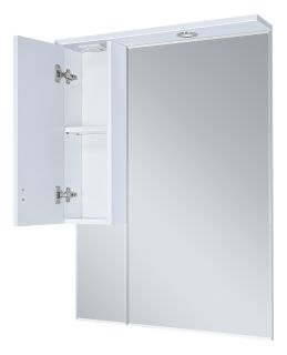 Зеркальный шкаф с подсветкой Misty Дива 65см левый белый