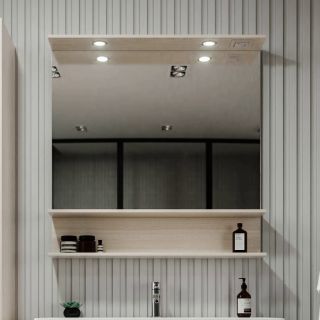 Зеркало с подсветкой Бриклаер Чили 4627125414961 80 см светлая лиственница