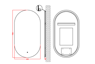 Зеркало с подсветкой Armadi Art 568-G 60 см сенсорный выключатель антизапотевание золото