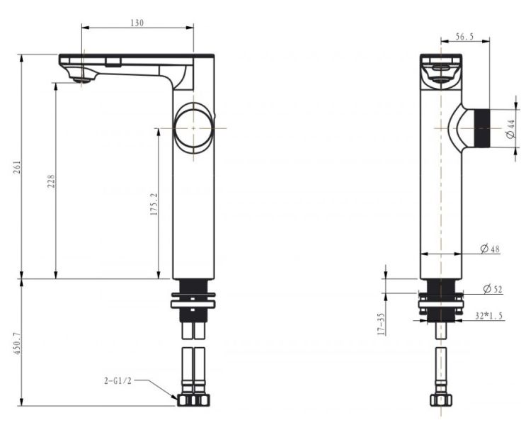 Высокий смеситель для раковины Berges Morans 076004 сенсорный чёрный матовый
