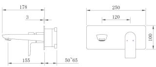 Встраиваемый смеситель для раковины Berges Ventas S 076006 чёрный матовый