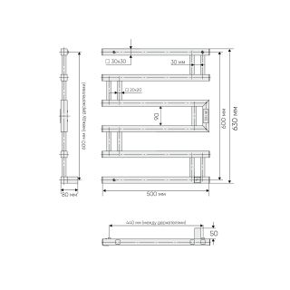 Полотенцесушитель электрический Indigo Muza DGM60-50GNSRt 60x50 см оружейная сталь