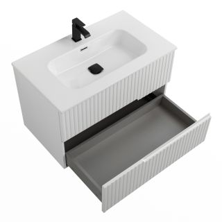 База под раковину Cezares подвесная с двумя выкатными ящиками, Альпака Брашированная, 800x457x500, DUET-N-800-2C-SO-AS-P