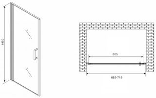Душевая дверь ABBER Sonnenstrand 70см хром AG04070