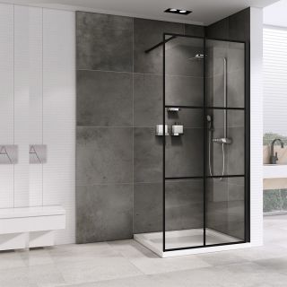 Душевая перегородка ABBER Immer Offen 120см чёрный AG62120B8