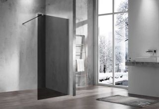 Душевая перегородка Vincea Walk-in VSW-1H120CGGM 120 см, профиль вороненая сталь, стекло тонированное