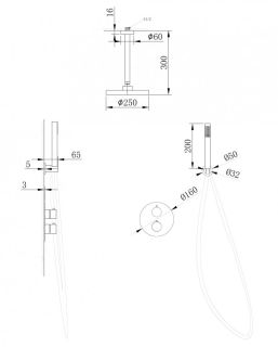 Душевая система ABBER Wasser Kreis AF8121B чёрный матовый