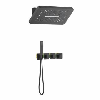 Душевой комплект Timo Petruma SX-5249/03SM с термостатом чёрный матовый