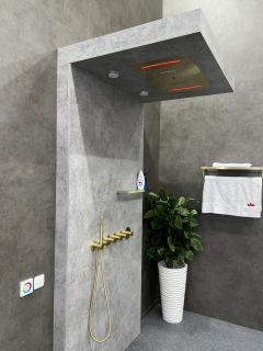 Душевой комплект Timo Saona SX-2319/17SM с термостатом золото матовое