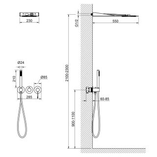 Душевой комплект Timo Saona SX-2340/17SM золото матовое