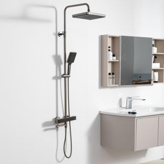 Душевая стойка Frap F24007-9 Оружейная сталь