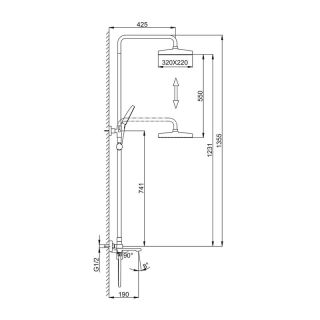 Душевая стойка Frap F2484-9 Оружейная сталь
