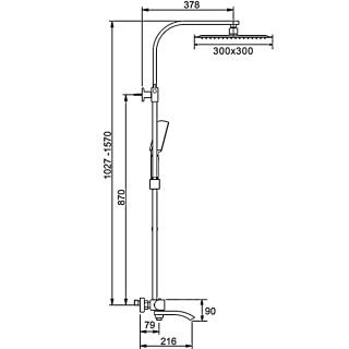 Душевая стойка Gappo G2407-40 с термостатом хром