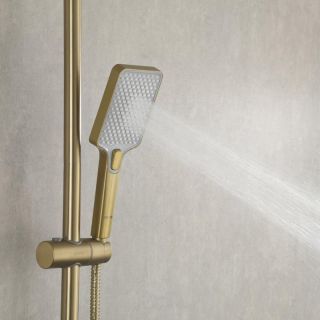 Душевая стойка Gappo G2491-3 с термостатом золотой сатин
