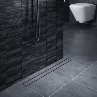 Душевой лоток Timo Drain System DS230207/03 70см с двусторонней панелью plate под плитку чёрный