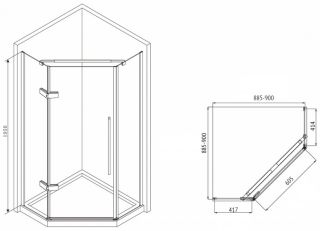 Душевой уголок ABBER Ewiges Wasser AG05090M 90x90см хром