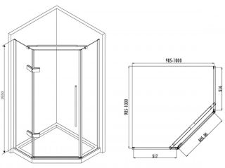 Душевой уголок ABBER Ewiges Wasser AG05100M 100x100см хром