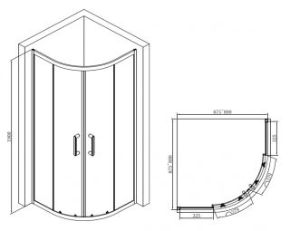 Душевой уголок ABBER Schwarzer Diamant 90x90см чёрный AG01090B