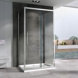 Душевой уголок ABBER Schwarzer Diamant AG30160H-S80-S80 160x80см хром