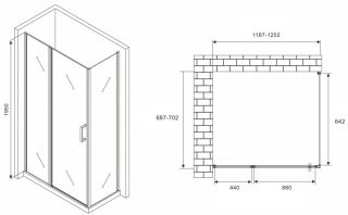 Душевой уголок ABBER Sonnenstrand 120x70см хром AG04120S-S70