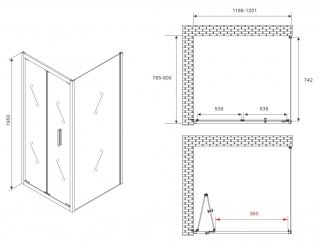Душевой уголок ABBER Sonnenstrand AG07120B-S80B 120x80см чёрный