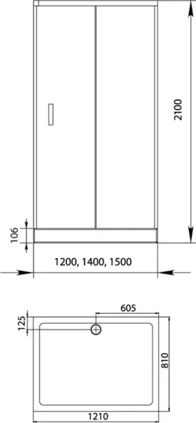 Душевой уголок Aquanet Alfa NAA1131 168417 120x80 см стекло прозрачное профиль хром