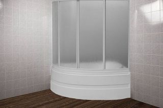 Шторка на ванну Bas Алегра R 1500х1000  (4 ств. стекло) правая