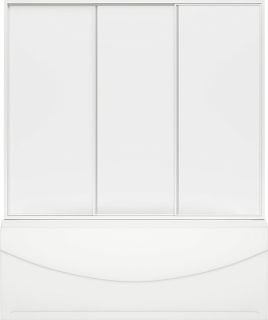 Шторка на ванну Bas Ахин, Мальта, Атланта, Нептун, Индика 3 ств., стекло прозрачное