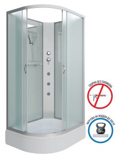 Душевая кабина Niagara NG-33184-14RBKG с гидромассажем 110x80см серебро/матовое