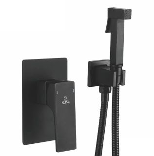 Гигиенический душ со смесителем Rose R1005H чёрный матовый
