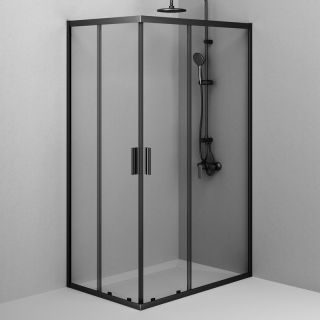 Душевой уголок AM.PM Gem W90G-403-120280-BT профиль черный 120х80 см