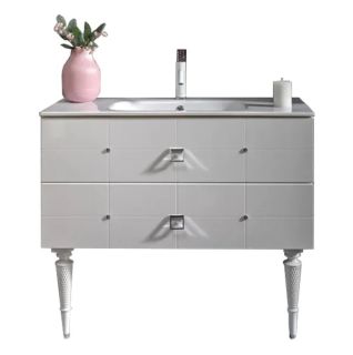 Тумба под раковину Armadi Art Vallessi Avangarde Piazza 80см белый/золото 841-080-WG