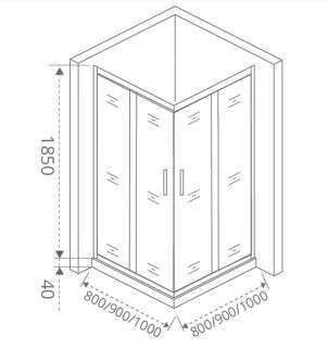 Душевой уголок Good Door Latte CR -90-G-WE стекло матовое