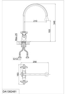 Смеситель для кухни DQ Hessen Goethe хром DA1382441
